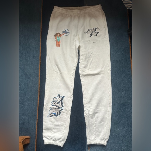 Off-White Kids Cream Graphic Joggers